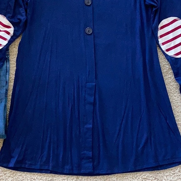 Navy Button Back Tunic - Picture 7 of 7